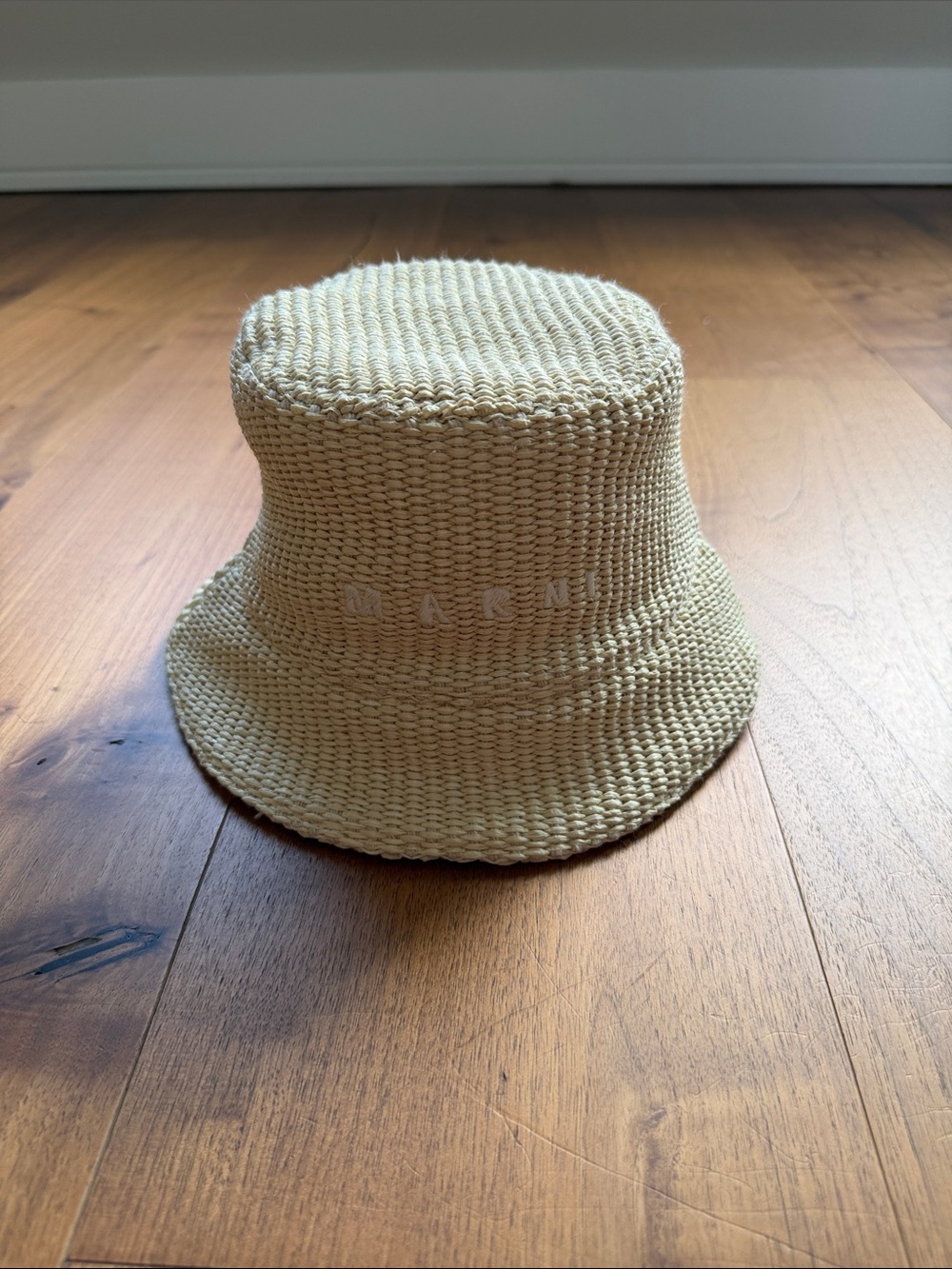 NEW / Marni Logo Embroidered Woven Bucket Hat / M - Picture 2 of 7